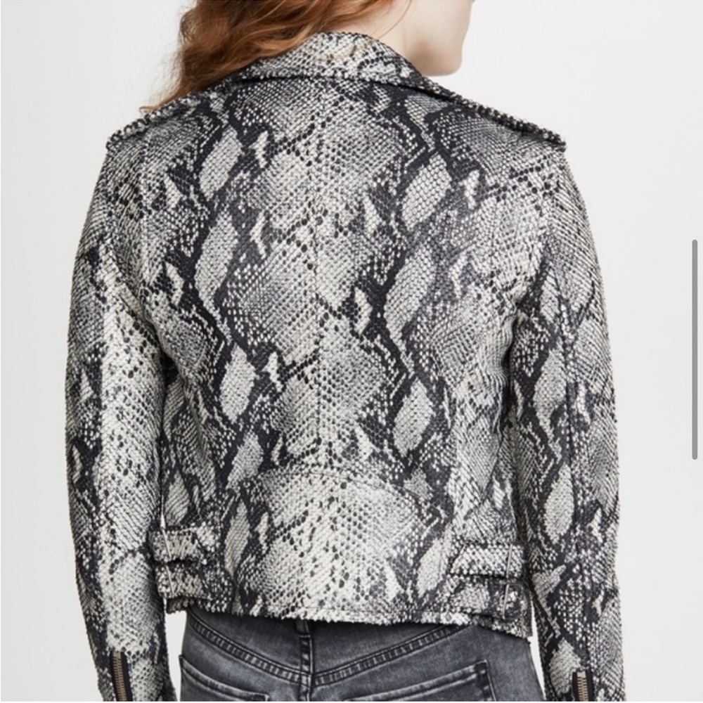 Iro Snake Python Print Ashville Lamb Leather Jack… - image 3